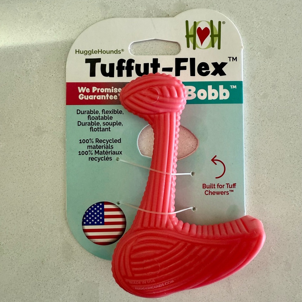 HuggleHounds Wee Bobb Tuffut-Flex® Bone Dog Chew Toy